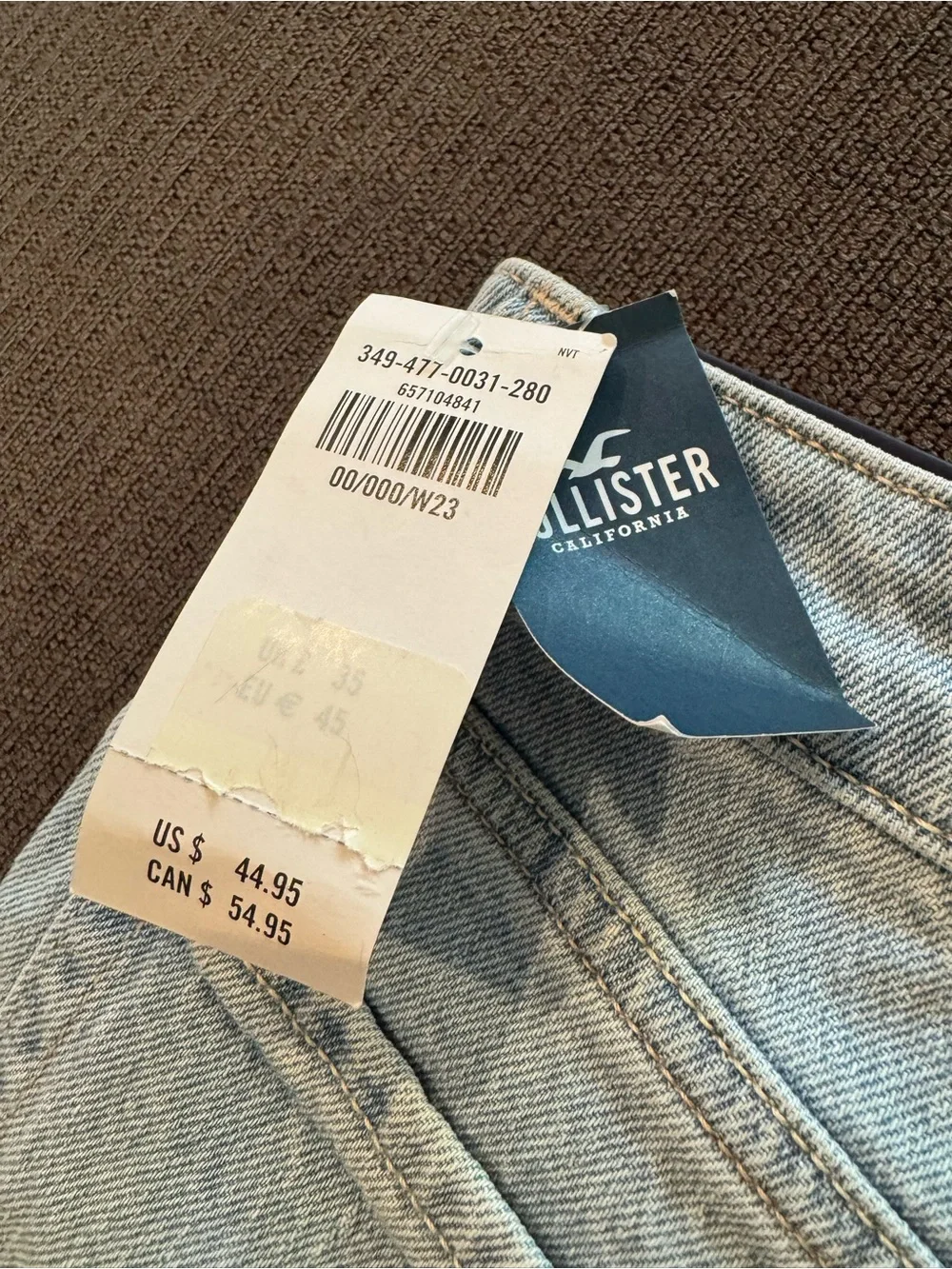 Hollister Light Blue Distressed High-Rise Jean Shorts